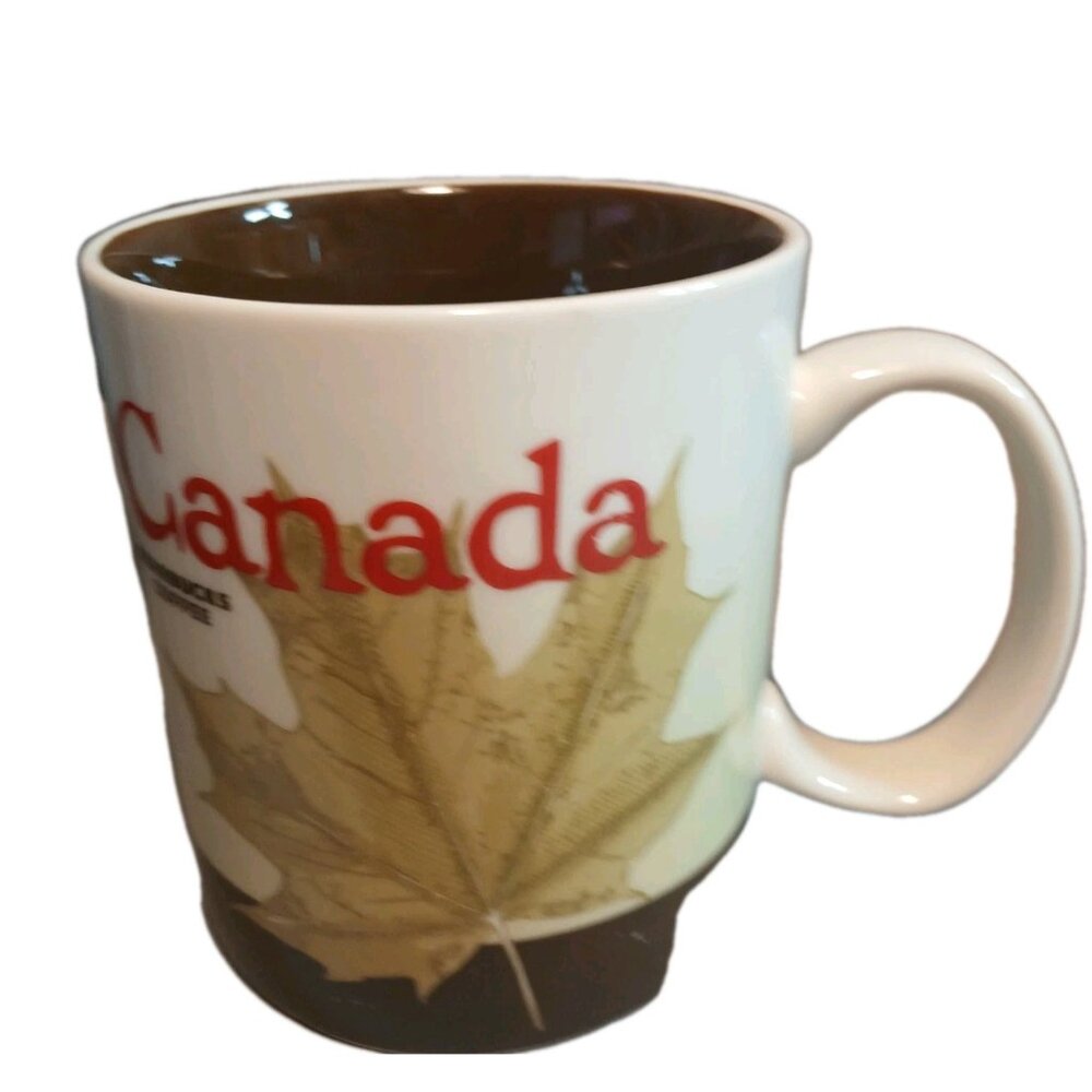 Starbucks Canada Global Icon Collection 2012 Coffee Mug Cup Maple Leaf Preowned